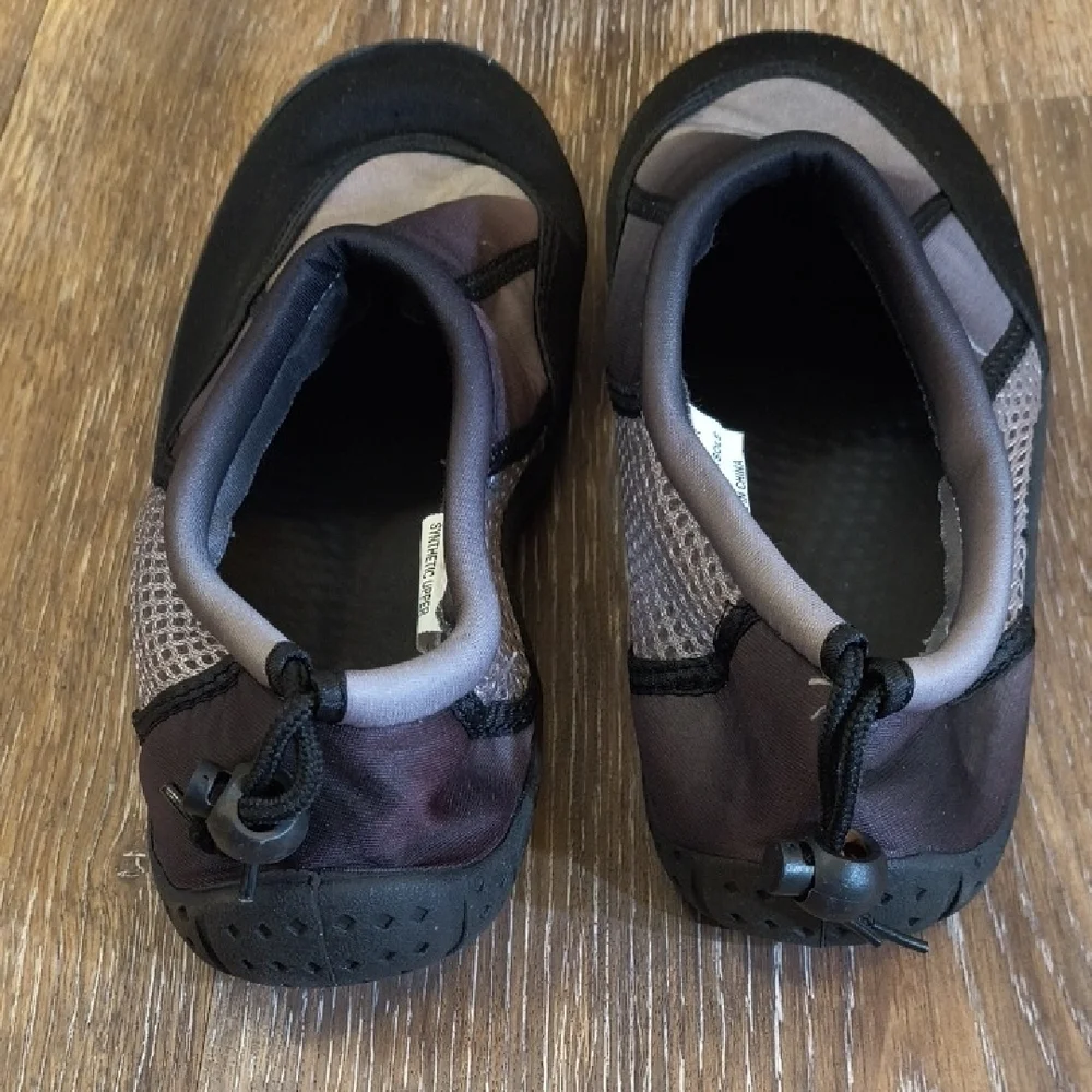 Reel Legends Black Gray Slip On Boat Shoes